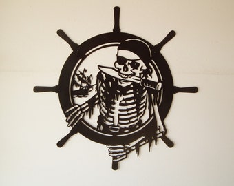 Pirate Skeleton Metal Wall Art