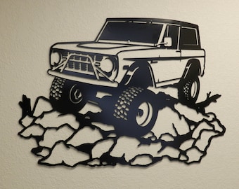 Early Ford Bronco Metal Wall Art