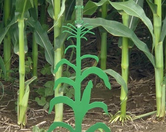Corn Stalk Rain Gauge: Decorative Garden Stake