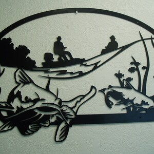 Catfish Fisherman Metal Wall Art - Etsy