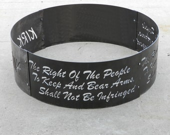 Fire Ring - Fire pit - Personalized - Portable - 2nd Amendment Design
