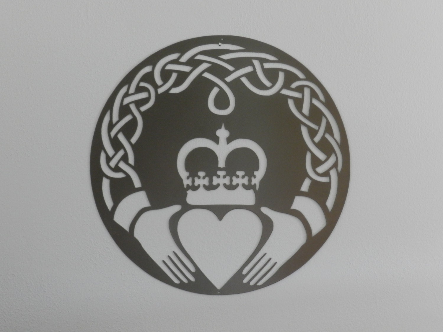 Claddagh Celtic Knot Metal Wall Art Etsy