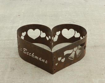 Heart Shape Fire pit - Personalized - Portable