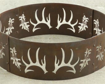 Fire Ring - Fire pit - Personalized - Portable - Deer Antler Design