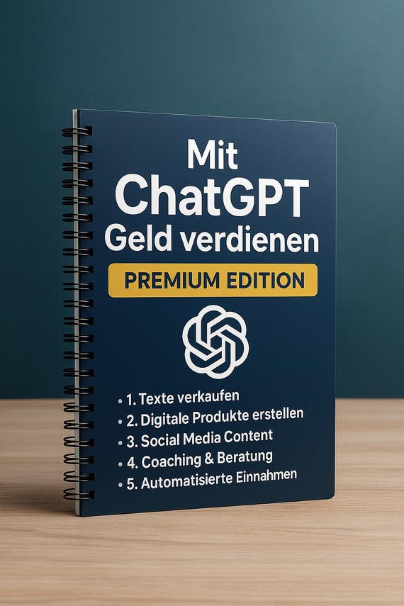 Mit ChatGPT Geld verdienen – Premium E-Book 2025 | Online Business, KI-Strategien, Digitale Produkte, Social Media & 0 Euro Marketing-Plan