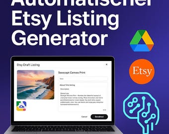 AutoList AI – Automatische Etsy-vermeldingsgenerator met Google Drive-integratie | Maak in enkele minuten Etsy-producten van afbeeldingen