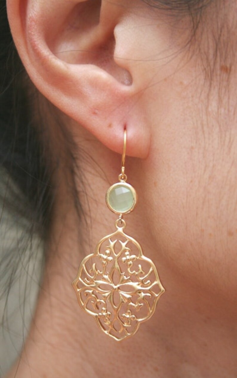 Gold Mint Earrings. Mint Green Earrings.Mint Earrings. Opal. Etsy