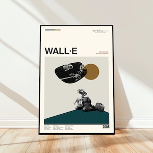 WALL-E Poster - Movie Poster - Midcentury Modern Art - Minimalist Art - Vintage Print - Retro Modern Poster - Gift for him