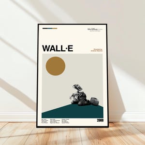 WALL-E Poster - Movie Poster - Midcentury Modern Art - Minimalist Art - Vintage Print - Retro Modern Poster - Gift for him