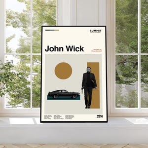 John Wick Poster - Movie Poster - Midcentury Modern Art - Minimalist Art - Vintage Print - Retro Modern Poster - Gift for him