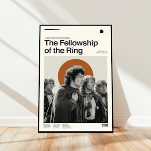 The Fellowship of the Ring Poster - Movie Poster - Midcentury Modern Art - Minimalist Art - Vintage Print - Retro Modern Poster
