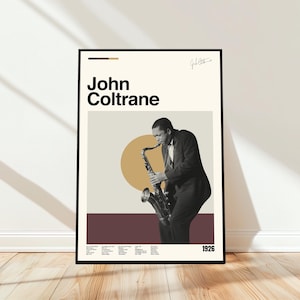 John Coltrane Poster - Album Music Poster - Midcentury Modern Art - Minimalist Art - Vintage Print - Retro Modern Poster - Gift for him