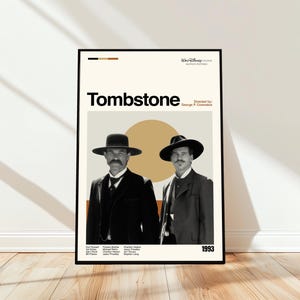Tombstone Poster - Movie Poster - Midcentury Modern Art - Minimalist Art - Vintage Print - Retro Modern Poster - Gift for him