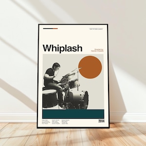 Whiplash Poster - Movie Poster - Midcentury Modern Art - Minimalist Art - Vintage Print - Retro Modern Poster - Gift for him