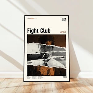 Fight Club Poster - Movie Poster - Midcentury Modern Art - Minimalist Art - Vintage Print - Retro Modern Poster - Gift for him