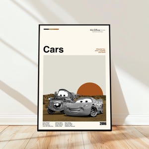 Cars Poster - Movie Poster - Midcentury Modern Art - Minimalist Art - Vintage Print - Retro Modern Poster - Gift for him