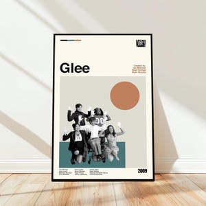 Glee Poster - Movie Poster - Midcentury Modern Art - Minimalist Art - Vintage Print - Retro Modern Poster - Gift for him