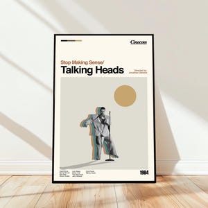 Stop Making Sense Poster - Movie Poster - Midcentury Modern Art - Minimalist Art - Vintage Print - Retro Modern Poster - Gift for him