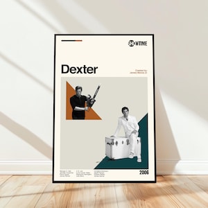 Dexter Poster - Movie Poster - Midcentury Modern Art - Minimalist Art - Vintage Print - Retro Modern Poster - Gift for him