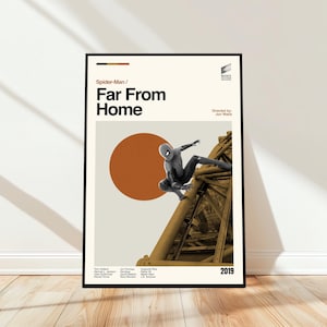 Spider-Man Far from Home Poster - Filmposter - Midcentury Moderne Kunst - Minimalistische Kunst - Vintage Print - Retro Modernes Poster - Geschenk für Ihn