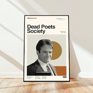 Dead Poets Society Poster - Movie Poster - Midcentury Modern Art - Minimalist Art - Vintage Print - Retro Modern Poster - Gift for him
