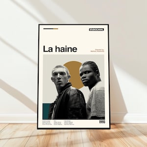 La haine Poster - Movie Poster - Midcentury Modern Art - Minimalist Art - Vintage Print - Retro Modern Poster - Gift for him