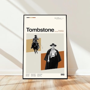Tombstone Poster - Movie Poster - Midcentury Modern Art - Minimalist Art - Vintage Print - Retro Modern Poster - Gift for him