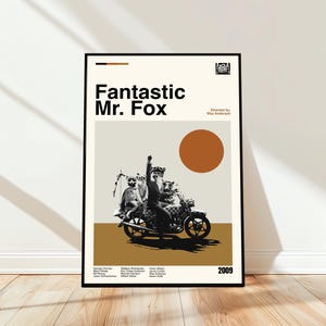 Fantastic Mr. Fox Poster - Movie Poster - Midcentury Modern Art - Minimalist Art - Vintage Print - Retro Modern Poster - Gift for him