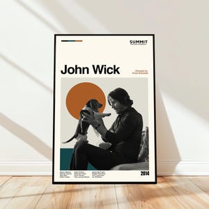 John Wick Poster - Midcentury Modern Art - Minimalist Art - Vintage Print - Retro Modern Poster - Gift for him