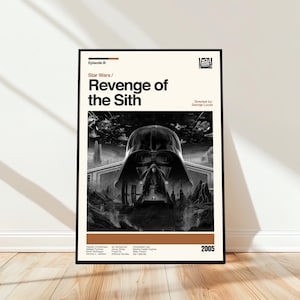 Star Wars: Revenge of the Sith Poster - Movie Poster - Midcentury Modern Art - Minimalist Art - Vintage Print - Retro Modern Poster
