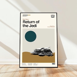 Star Wars: Return of the Jedi poster - filmposter - midcentury moderne kunst - minimalistische kunst - vintage print - retro moderne poster