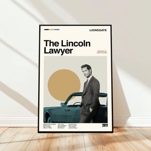 The Lincoln Lawyer Poster - Movie Poster - Midcentury Modern Art - Minimalist Art - Vintage Print - Retro Modern Poster - Gift for him