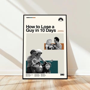 How to Lose a Guy in 10 Days Poster - Movie Poster - Midcentury Modern Art - Minimalist Art - Vintage Print - Retro Modern Poster