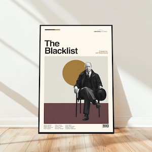 The Blacklist Poster - Movie Poster - Midcentury Modern Art - Minimalist Art - Vintage Print - Retro Modern Poster - Gift for him