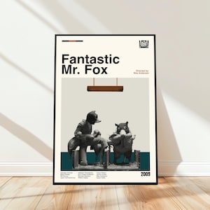 Fantastic Mr. Fox Poster - Movie Poster - Midcentury Modern Art - Minimalist Art - Vintage Print - Retro Modern Poster - Gift for him