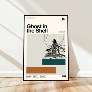 Ghost in the Shell Poster - Movie Poster - Midcentury Modern Art - Minimalist Art - Vintage Print - Retro Modern Poster - Gift for him
