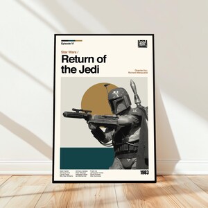 Star Wars: Return of the Jedi poster - filmposter - midcentury moderne kunst - minimalistische kunst - vintage print - retro moderne poster