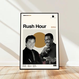 Rush Hour Poster - Movie Poster - Midcentury Modern Art - Minimalist Art - Vintage Print - Retro Modern Poster - Gift for him