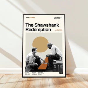 The Shawshank Redemption Poster - Movie Poster - Midcentury Modern Art - Minimalist Art - Vintage Print - Retro Modern Poster - Gift for him