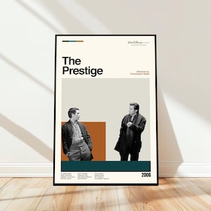 The Prestige Poster - Movie Poster - Midcentury Modern Art - Minimalist Art - Vintage Print - Retro Modern Poster - Gift for him