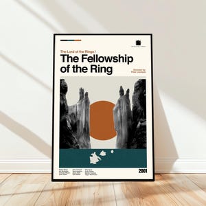 The Fellowship of the Ring Poster - Movie Poster - Midcentury Modern Art - Minimalist Art - Vintage Print - Retro Modern Poster