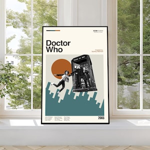 Doctor Who Poster - Movie Poster - Midcentury Modern Art - Minimalist Art - Vintage Print - Retro Modern Poster - Gift for him