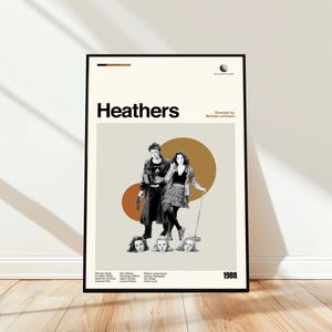 Heathers Poster - Movie Poster - Midcentury Modern Art - Minimalist Art - Vintage Print - Retro Modern Poster - Gift for him