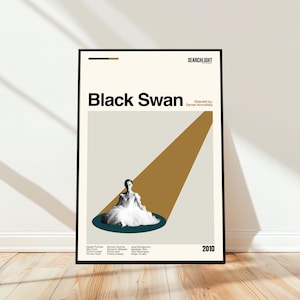 Black Swan Poster - Movie Poster - Midcentury Modern Art - Minimalist Art - Vintage Print - Retro Modern Poster - Gift for him