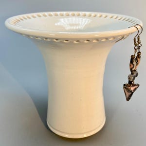 Creamy White Ceramic Earring Holder