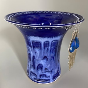 Royal Blue with White Icing earring holder image 1