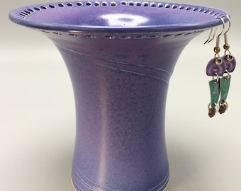 Purple  Ceramic Earring Holder