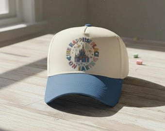 The Happiest Place on Earth Embroidered Hat, Castle Baseball Cap, Disney World Trip Hat, Disney Vacation Cap, Theme Park Embroidery Hat