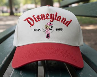 Gorra de Minnie Mouse de Disneyland, gorra de camionero de Disney, gorra de béisbol Est. 1955, gorra vintage de parques Disney, lindo regalo de Minnie para mujer