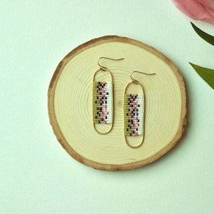 Beaded Rainbow Trout Framed Earrings